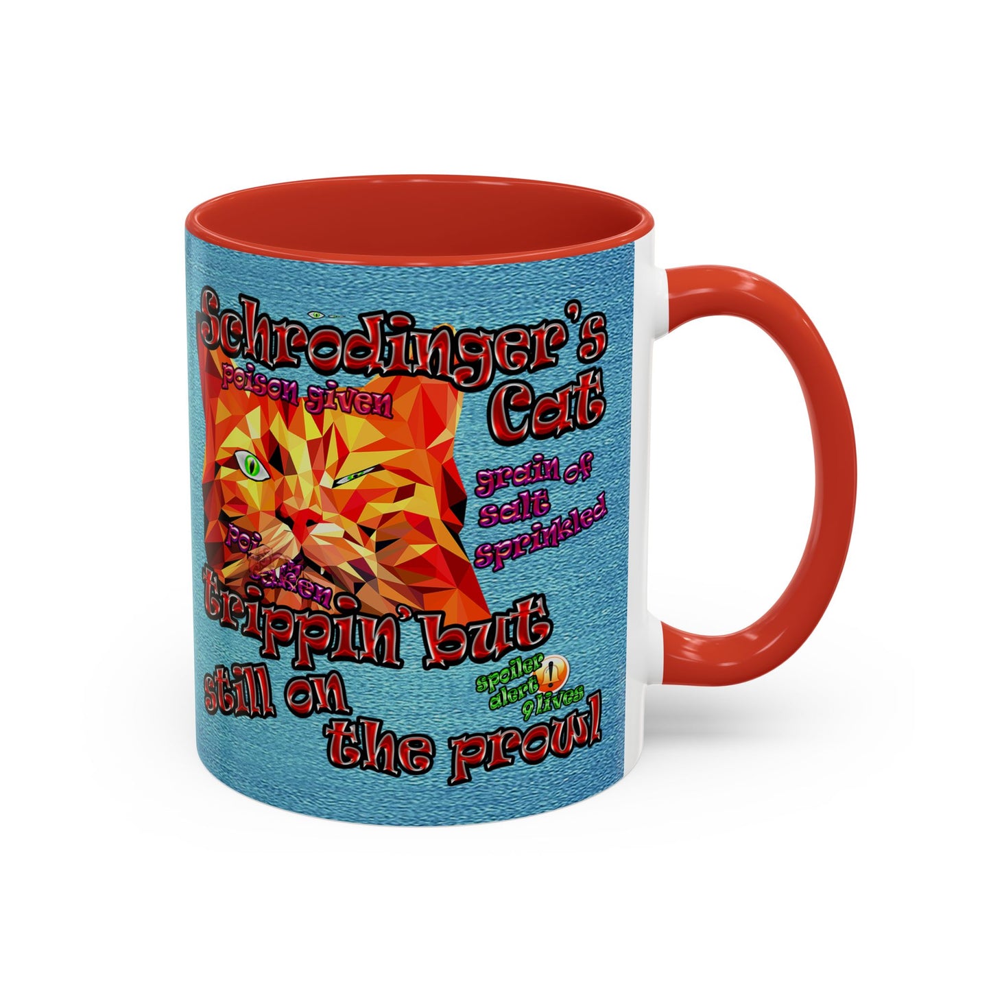 schrodinger's cat - Accent Mug (faded blue)