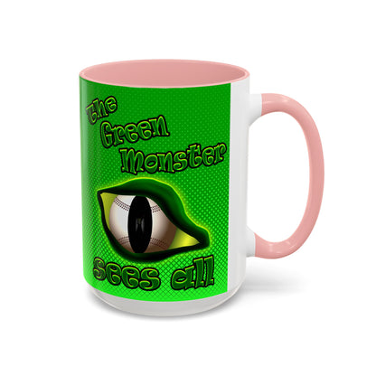 green monster - Accent Mug (logo green)