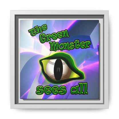 green monster - framed canvas art (grey-pink wave)
