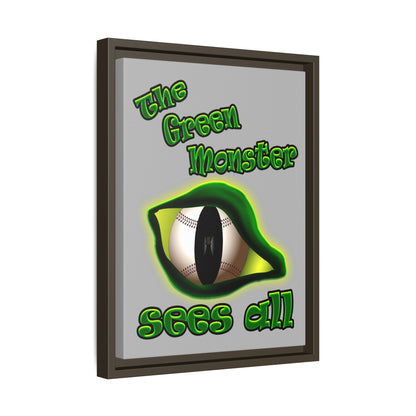 green monster - framed canvas art (light grey)