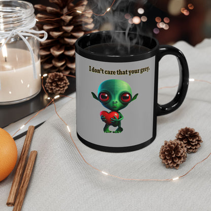 I don't care that your grey - Black Mug (light grey)