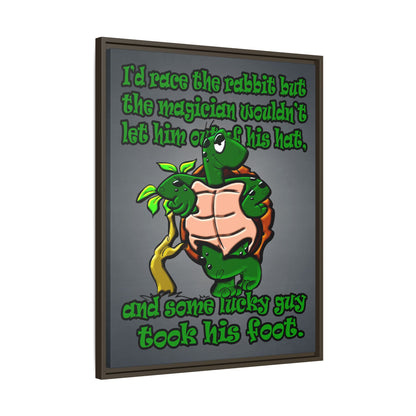 turtle race - framed canvas art (grey-light grey)