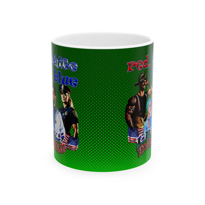 rw&b lives matter - White Mug (logo green)