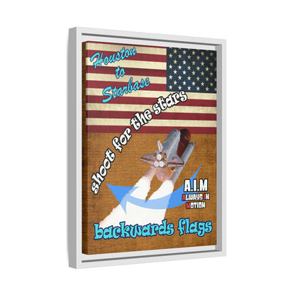 shoot for the stars - framed canvas art (brown papyrus)