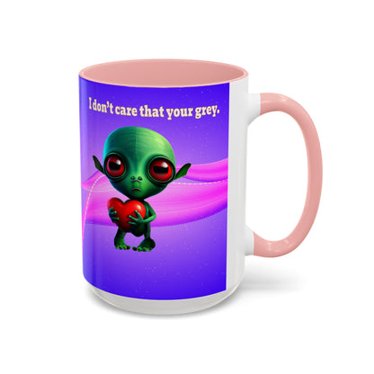 I don't care that your grey - Accent Mug (purple-pink wave)