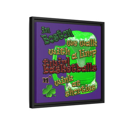 celtics logo - framed canvas art (purple)