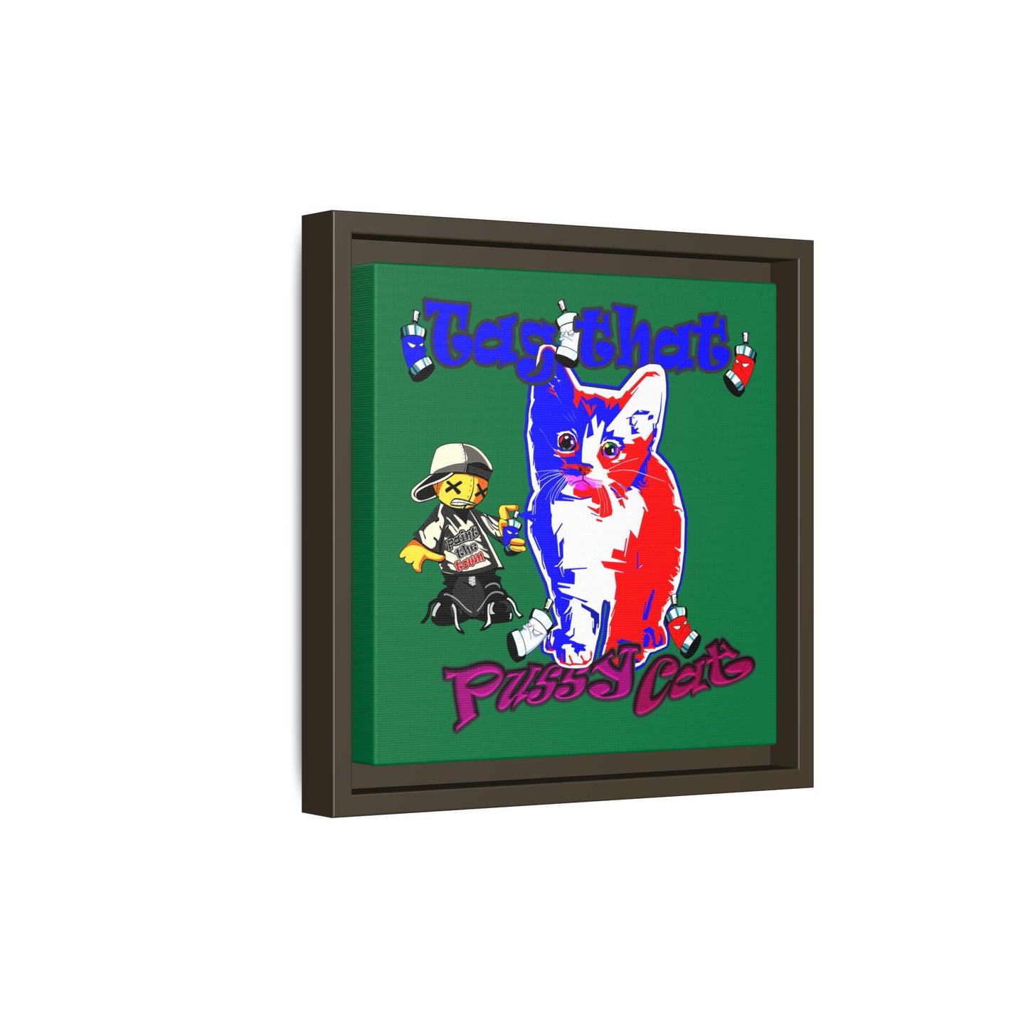tag that - framed canvas art (dark green)