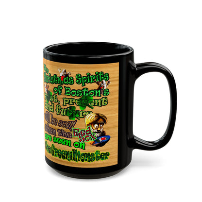 christmas spirits of boston - Black Mug (butterscotch wood finish)