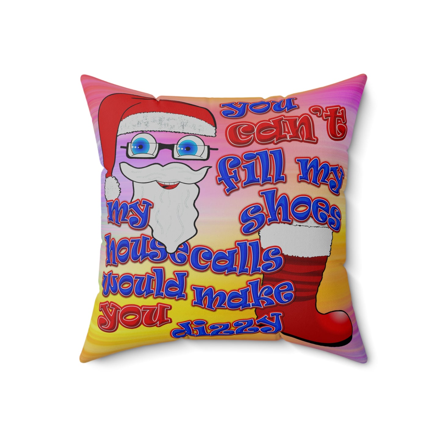 santa's shoes - Spun Polyester Square Pillow - (color blur)