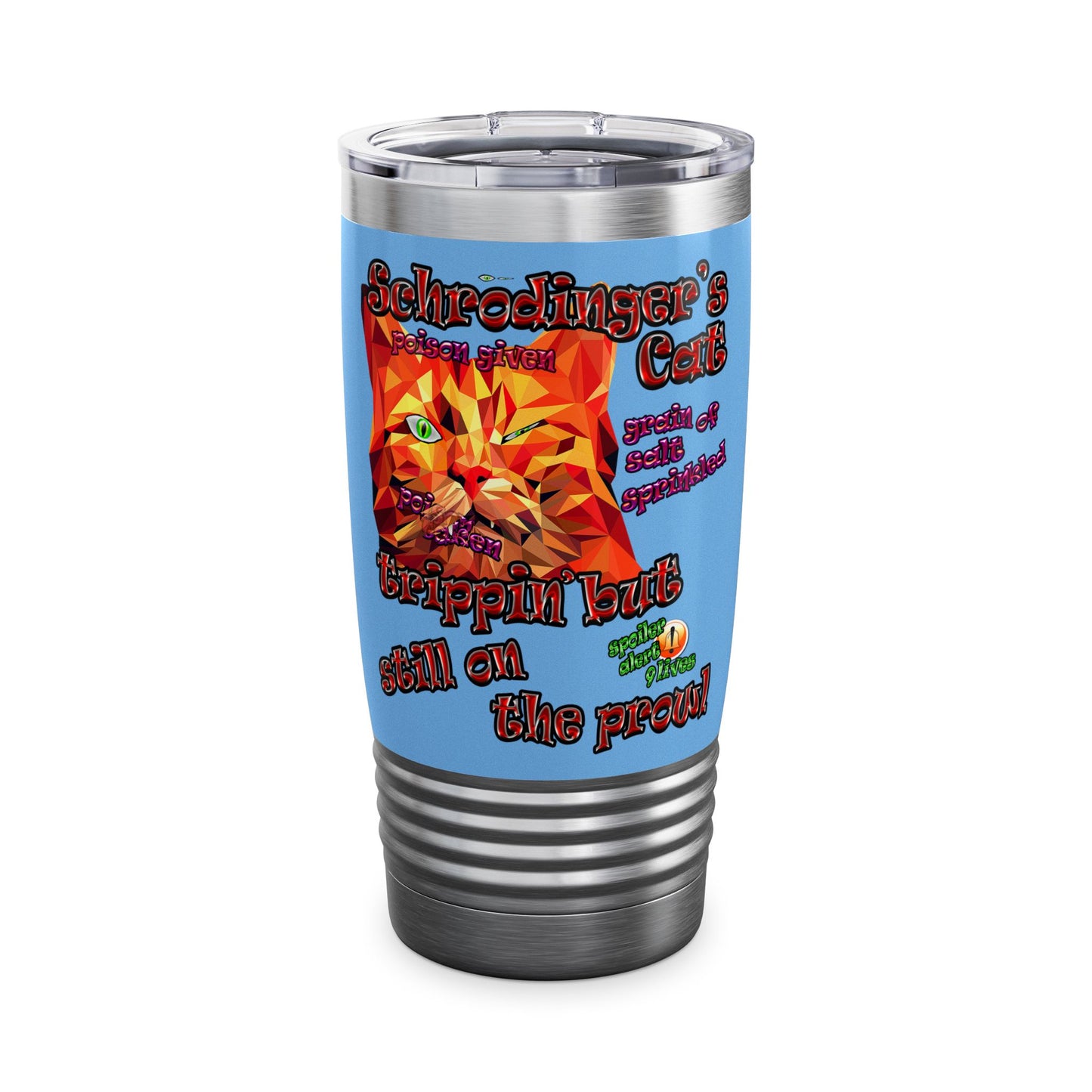schrodinger's cat - Ringneck Tumbler, 20oz (light blue)