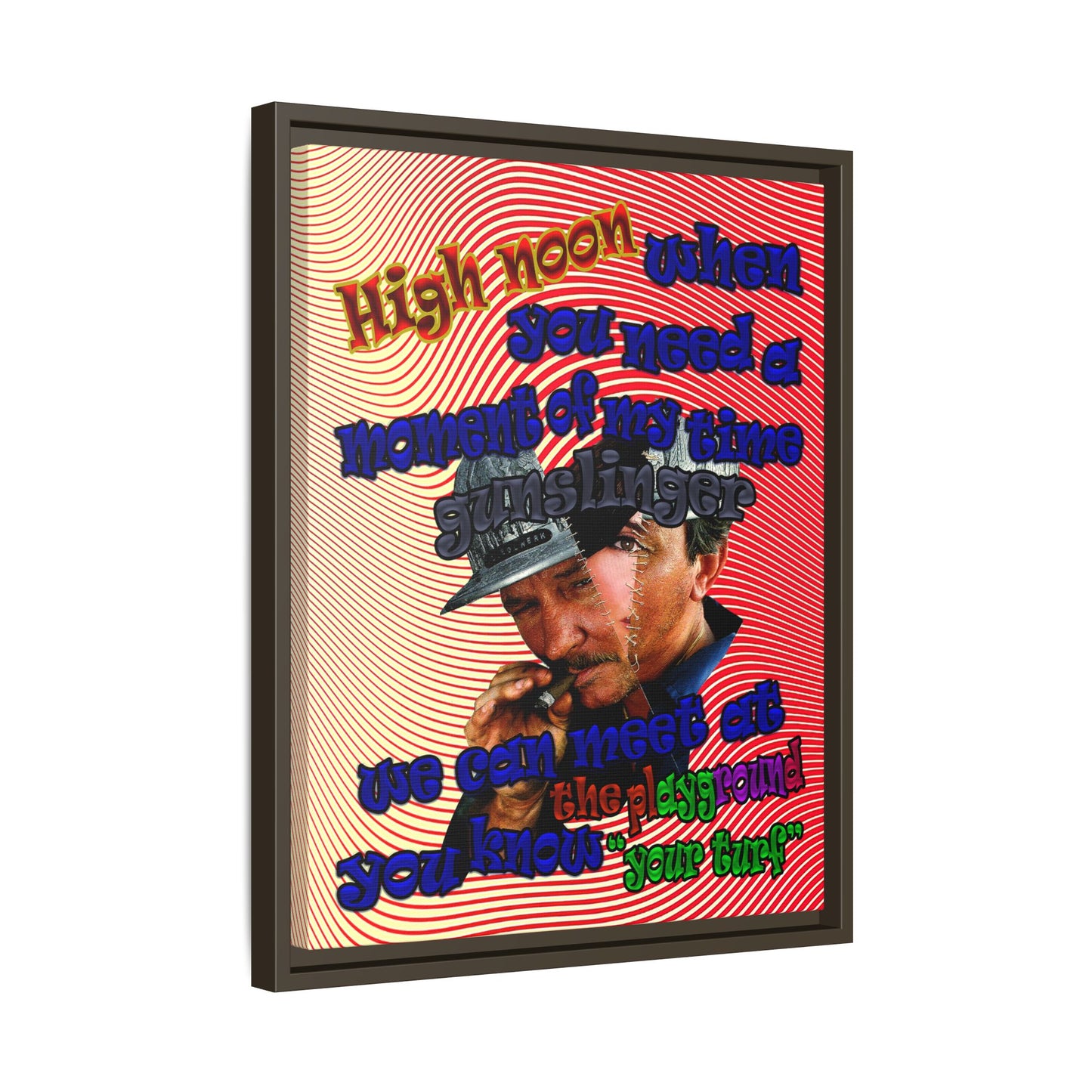 high noon - framed canvas art (yellow-orange wave)