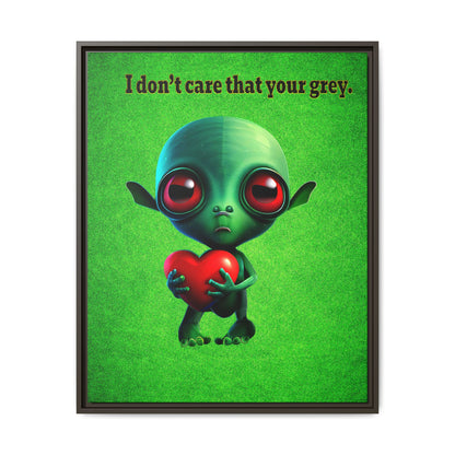 I don't care that your grey - framed canvas art (green turf)