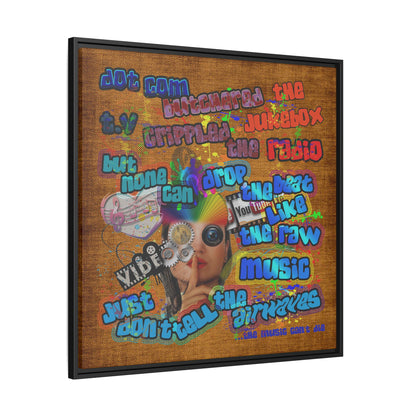 drop the beat - framed canvas art (brown papyrus)