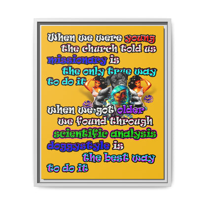 doggystyle - framed canvas art (yellow)