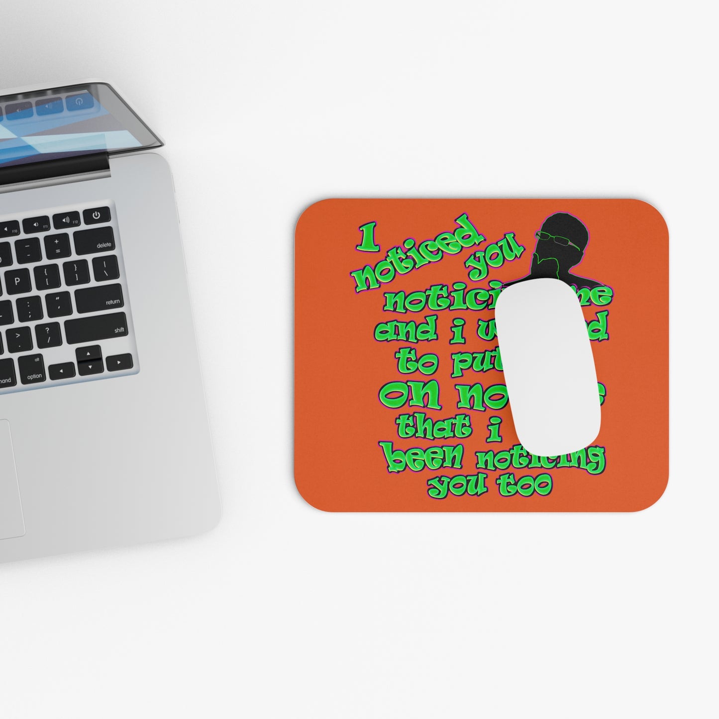 noticed you noticing - Mouse Pad (Rectangle) (orange)