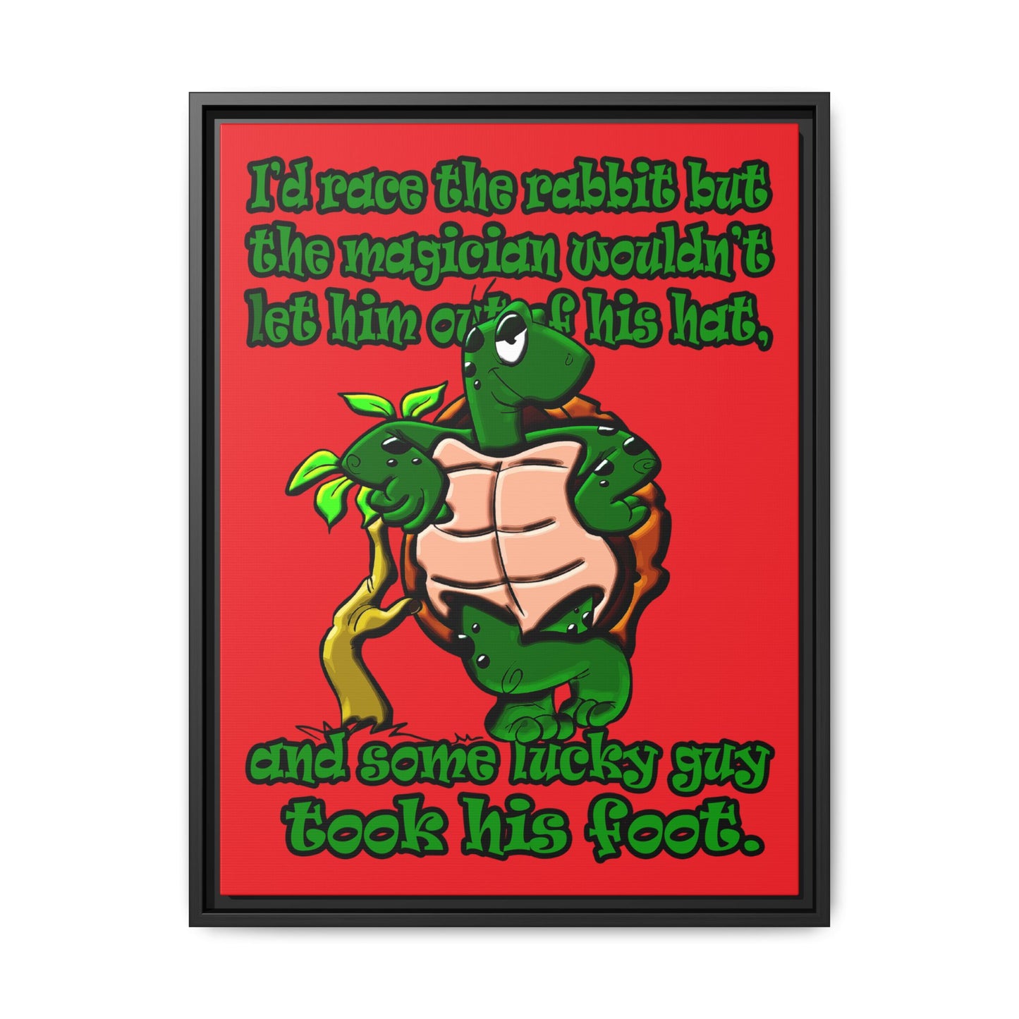turtle race - framed canvas art (red)
