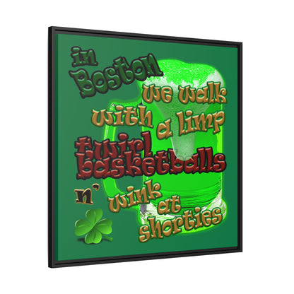 celtics logo - framed canvas art (dark green)