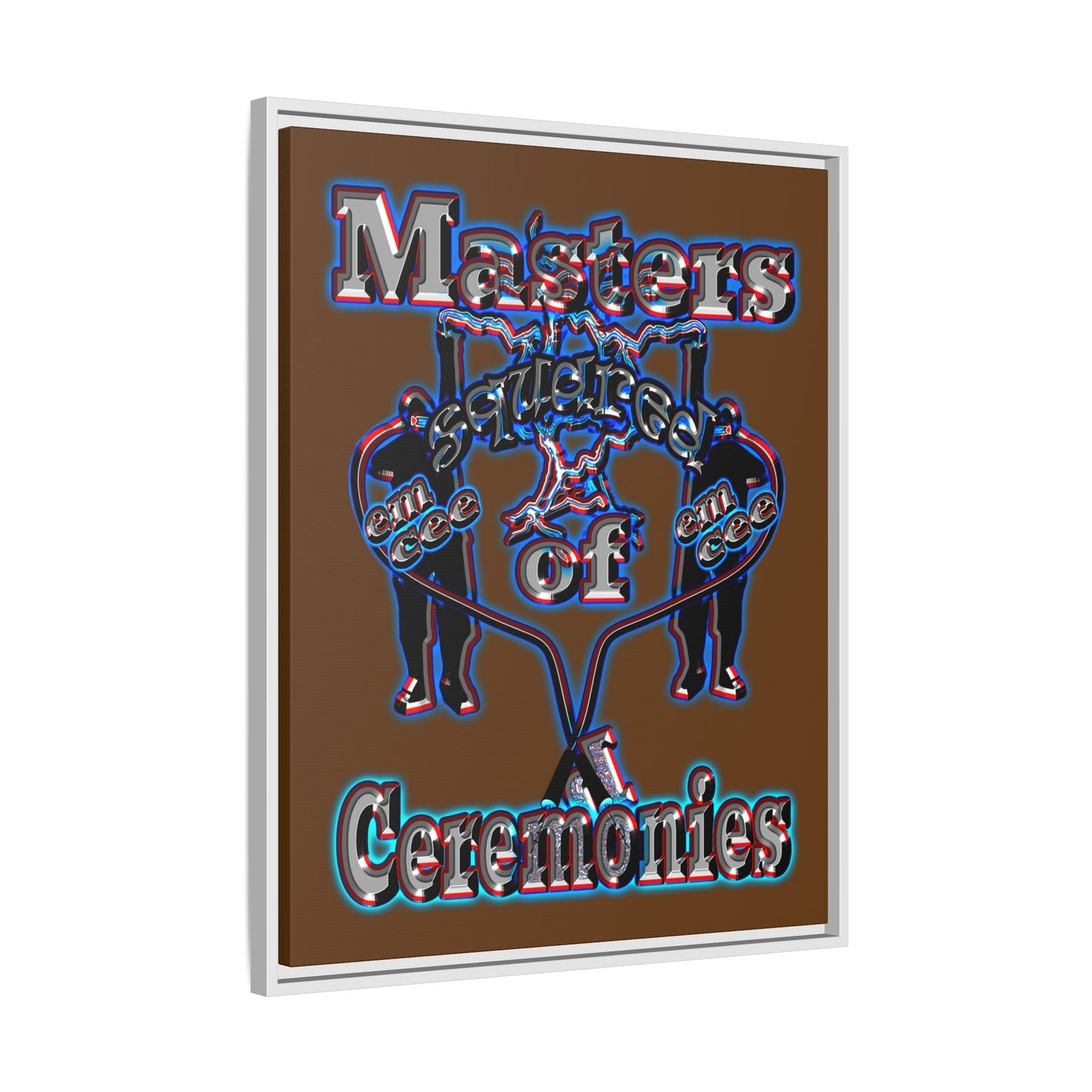 em cee squared - framed canvas art (brown)