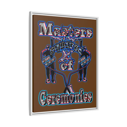 em cee squared - framed canvas art (brown)
