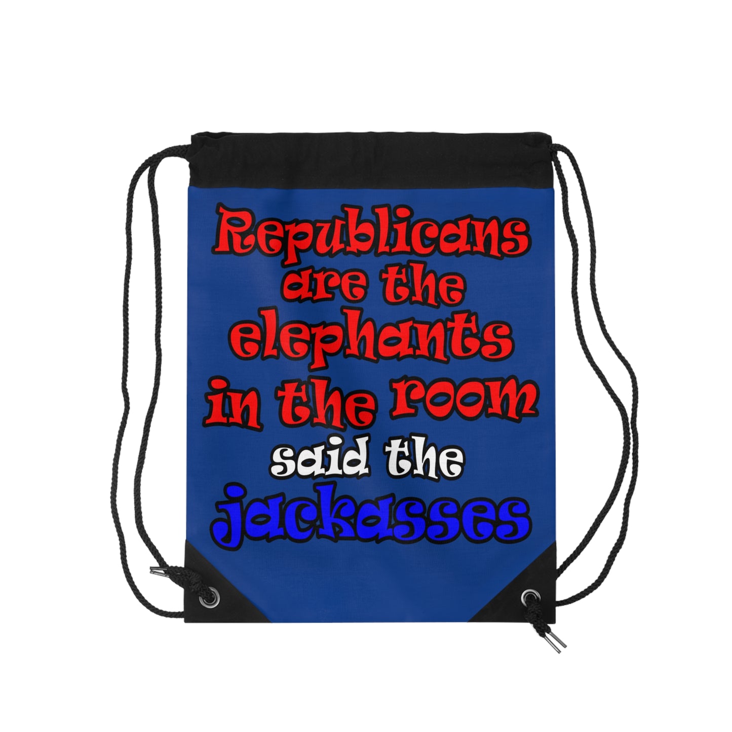 donkeys and elephants - Drawstring Bag (dark blue)