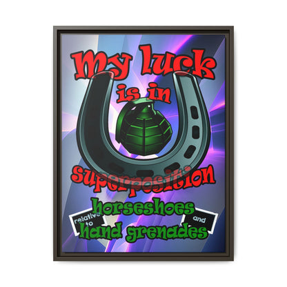 my luck - framed canvas art (grey-pink wave)