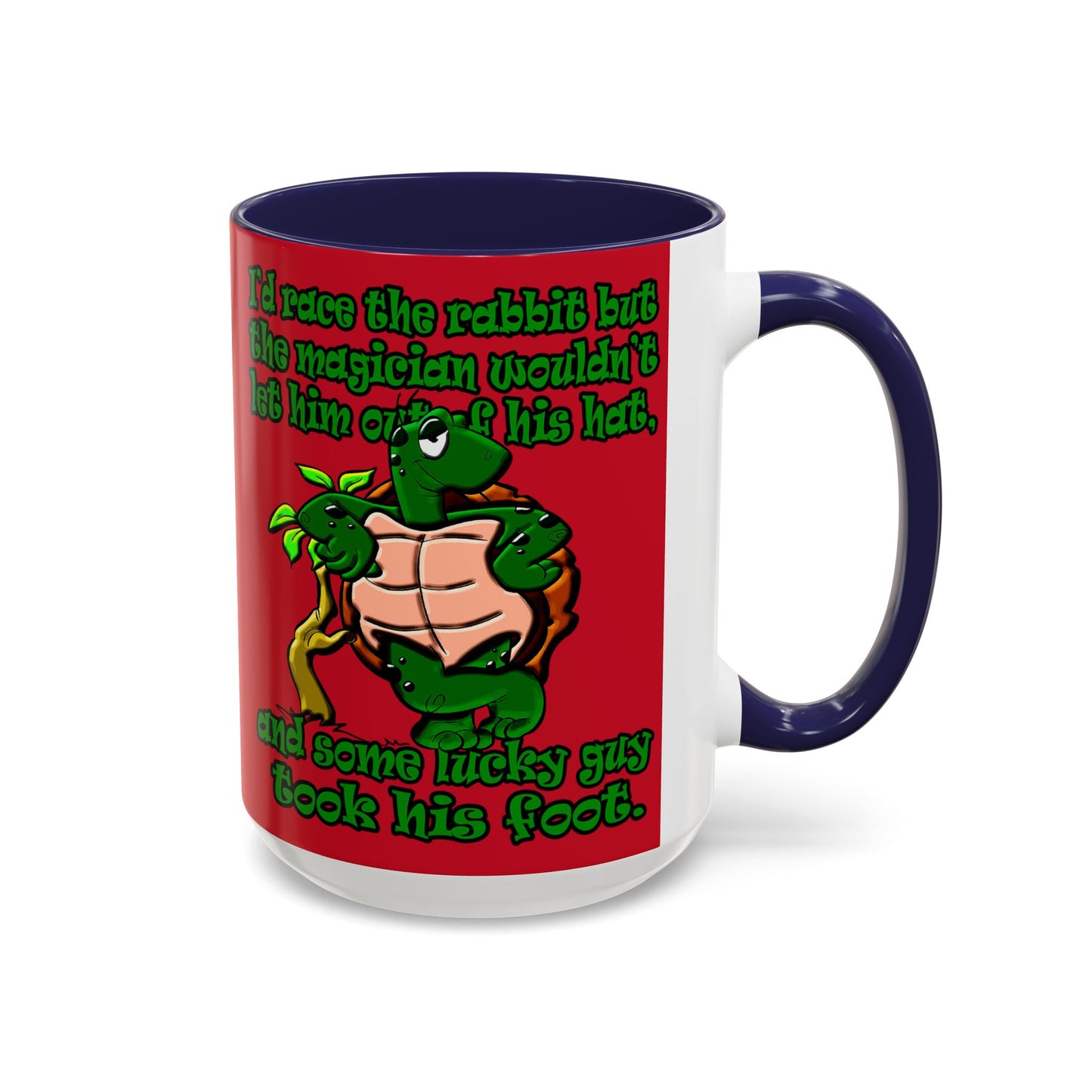 turtle race - Accent Mug (dark red)