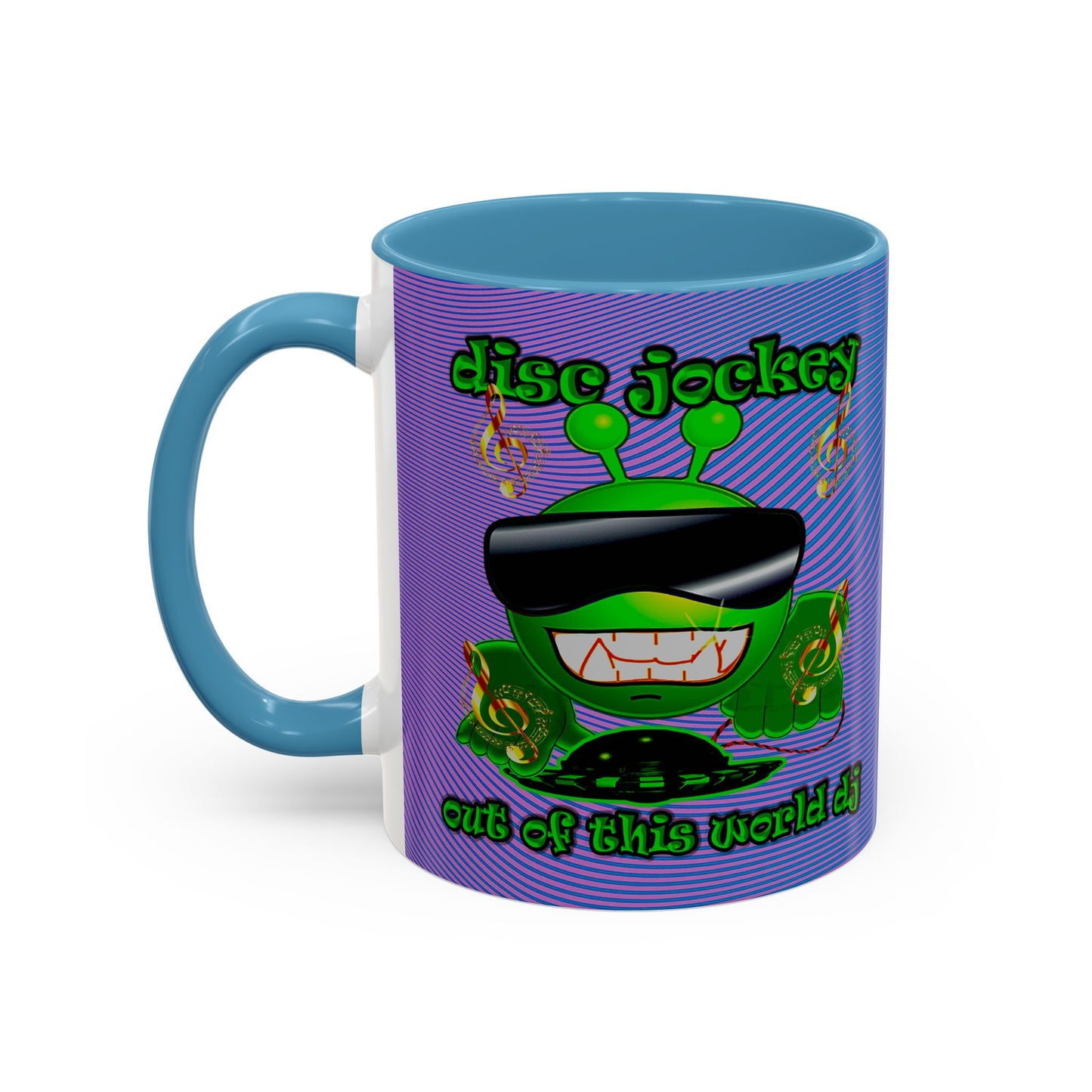 disc jockey - Accent Mug (light blue-purple wave)
