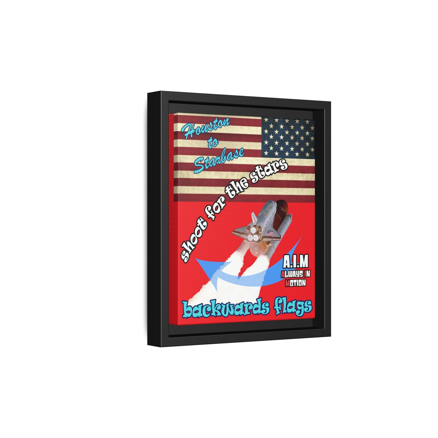 shoot for the stars - framed canvas art (red)