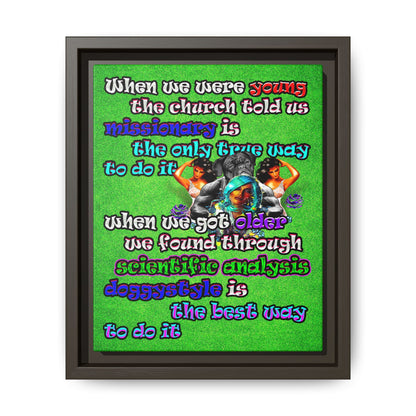 doggystyle - framed canvas art (green turf)