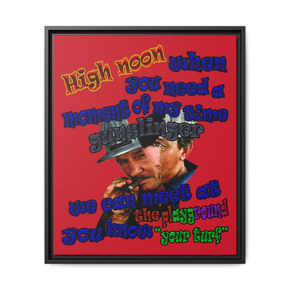 high noon - framed canvas art (dark red)