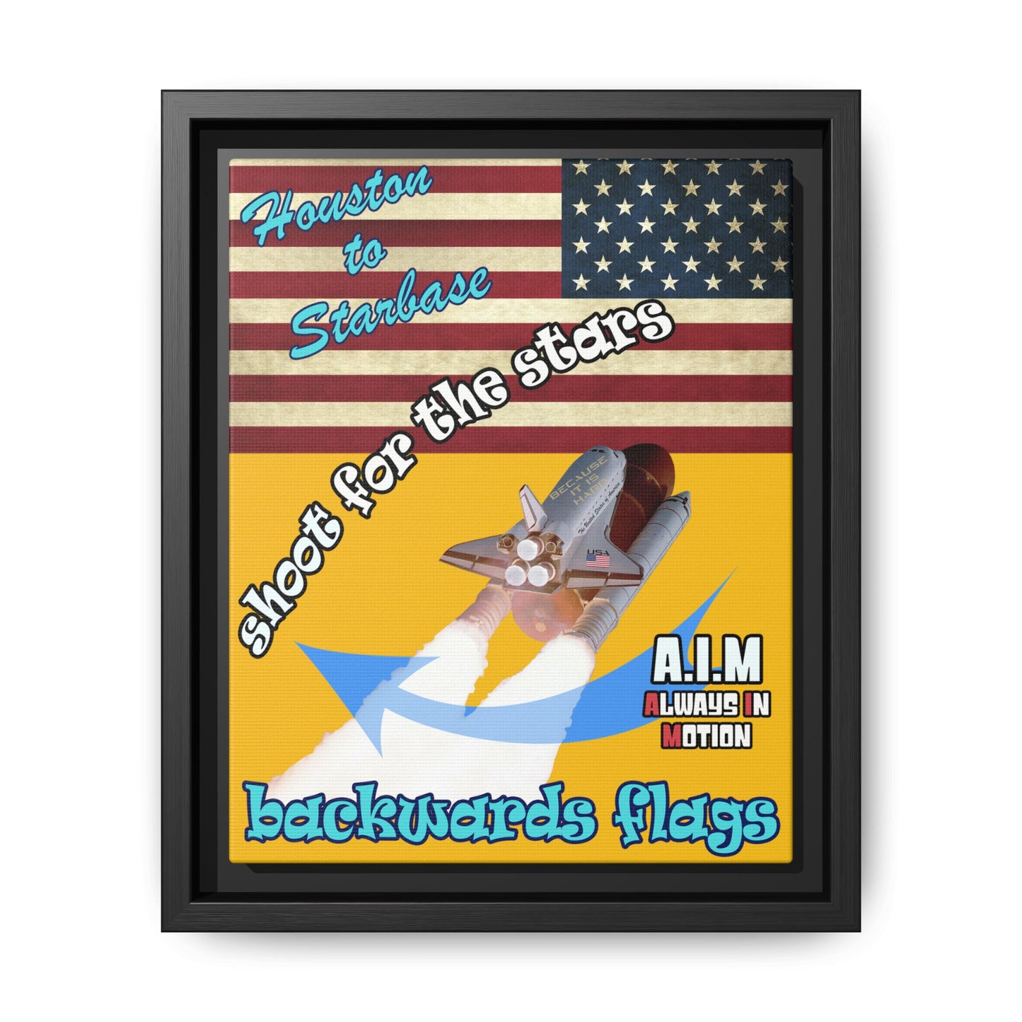 shoot for the stars - framed canvas art (yellow)