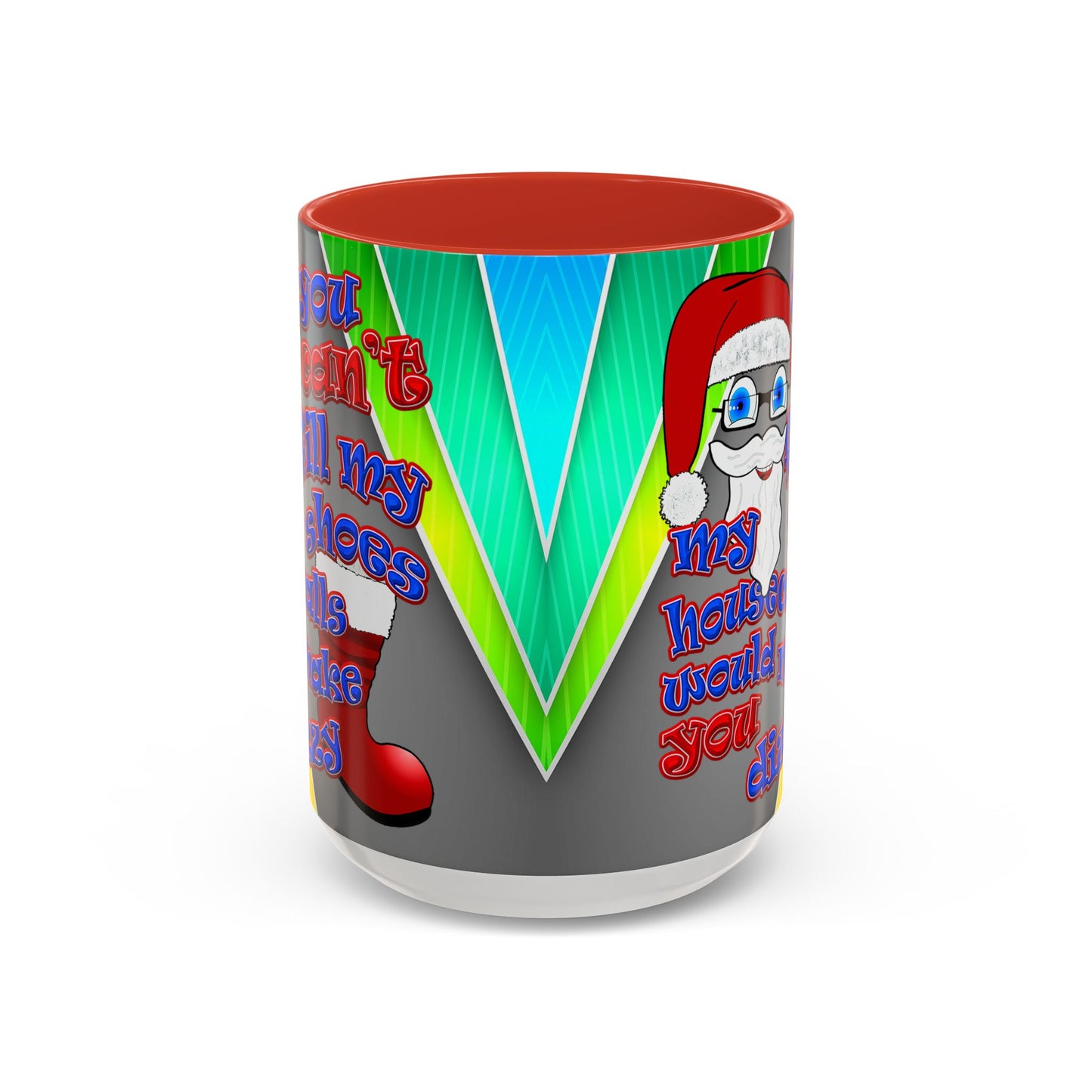 santa's shoes - Accent Mug (rainbow split)