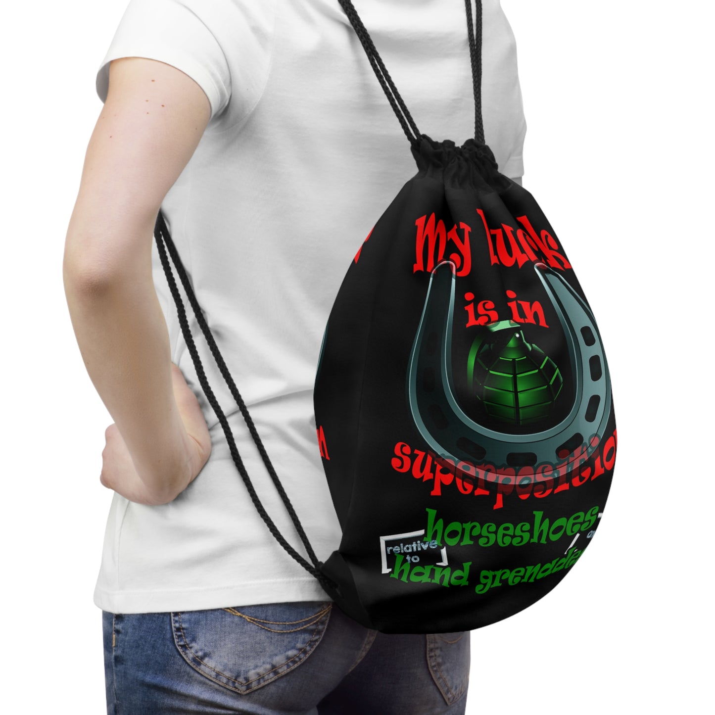 my luck - Drawstring Bag (black)