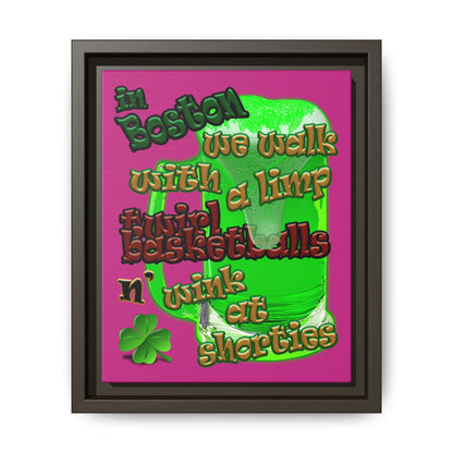 celtics logo - framed canvas art (pink)