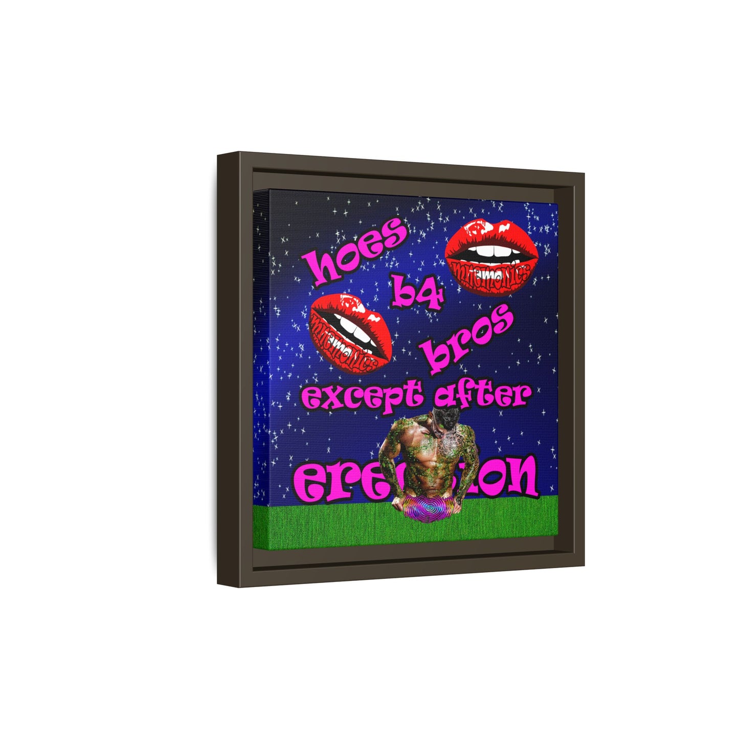 hoes b4 bros - framed canvas art ('snoops' background)