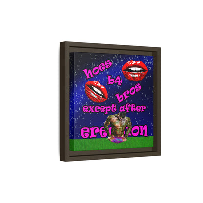hoes b4 bros - framed canvas art ('snoops' background)