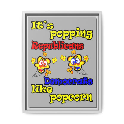 popping like popcorn - framed canvas art (light grey)