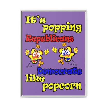 popping like popcorn - framed canvas art (light purple)