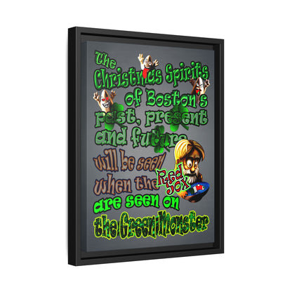 christmas spirits of boston - framed canvas art (grey-light grey)