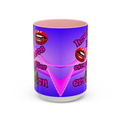 hoes b4 bros - Accent Mug (purple-pink wave)