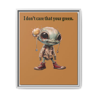 I don't care that your green - framed canvas art (light brown)