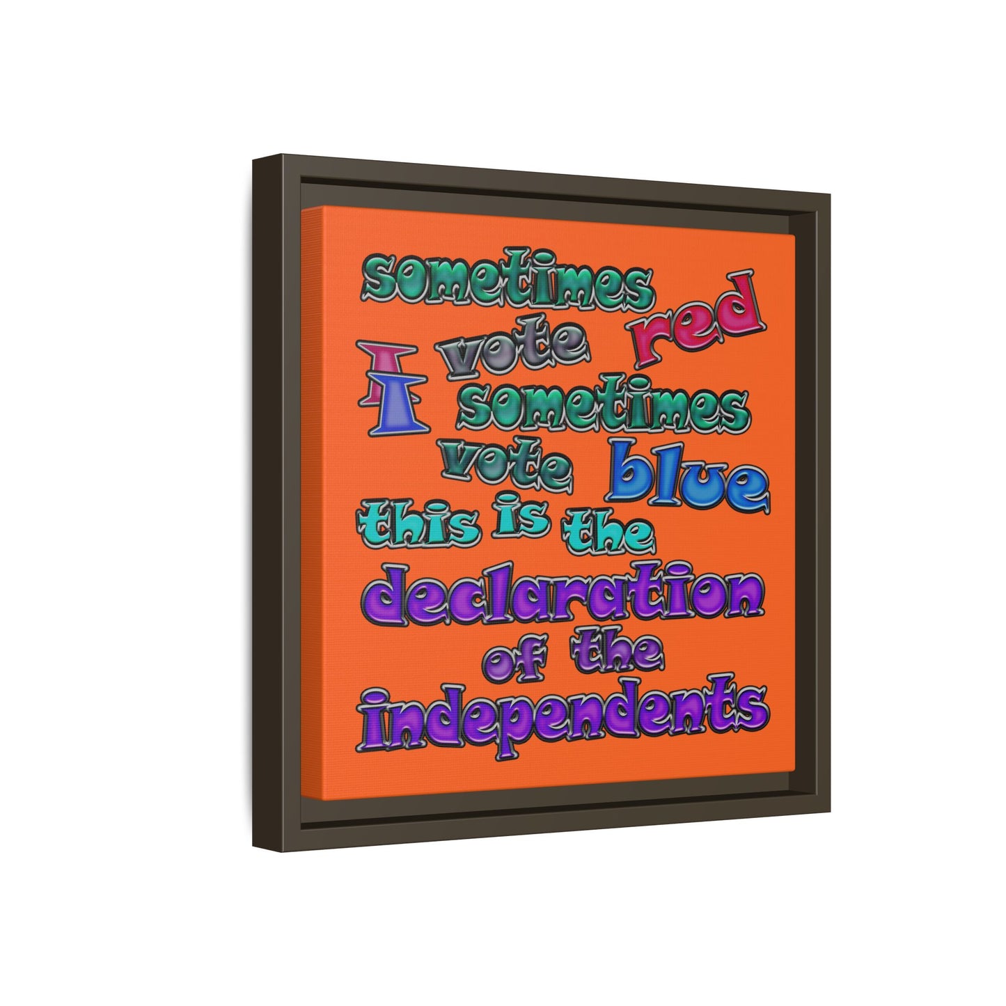 declaration of the independents - framed canvas art (orange)