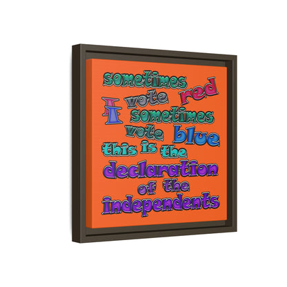 declaration of the independents - framed canvas art (orange)