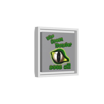 green monster - framed canvas art (grey)