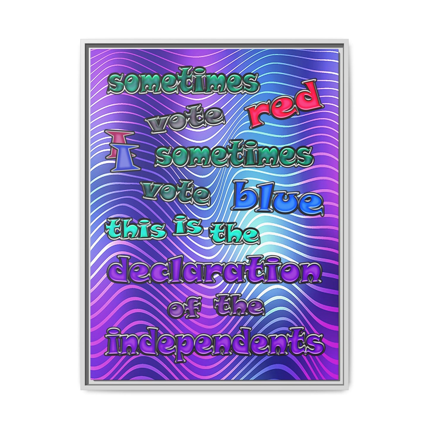 declaration of the independents - framed canvas art (purple wave)