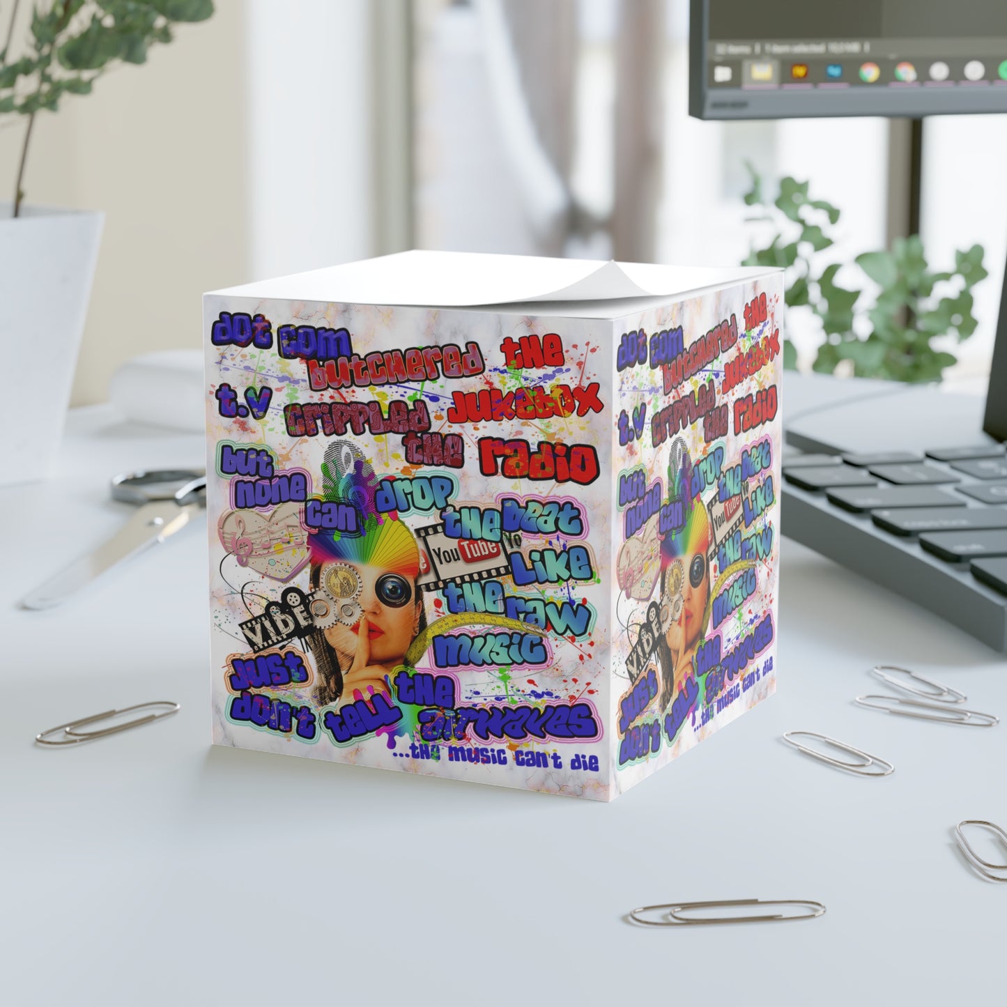 drop the beat - note cube (white marble)