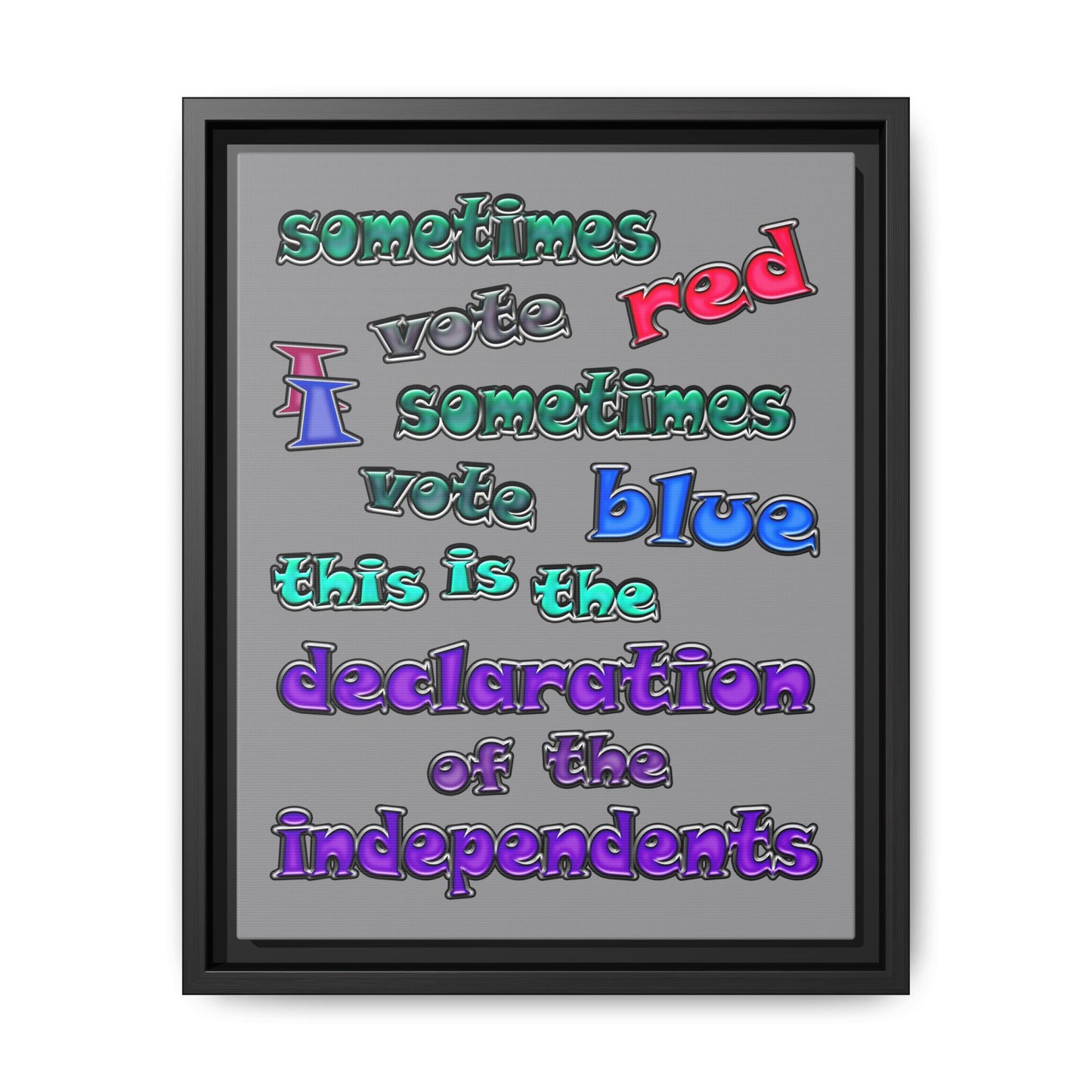 declaration of the independents - framed canvas art (grey)
