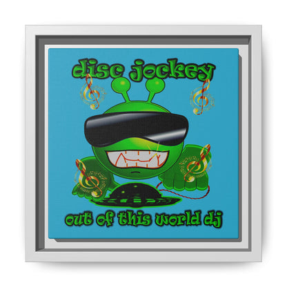 disc jockey - framed canvas art (turquoise)