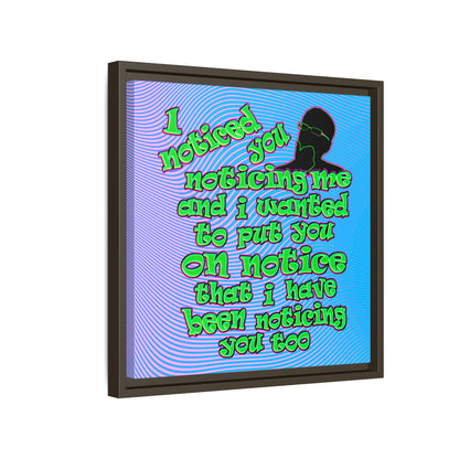 noticed you noticing - framed canvas art (light blue-purple wave)
