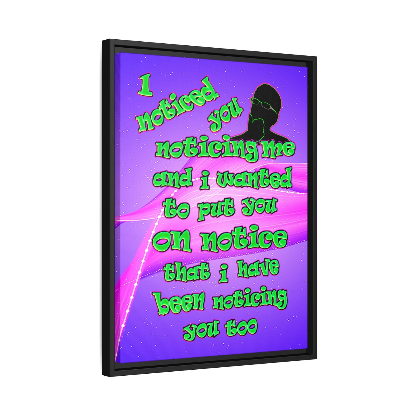 noticed you noticing - framed canvas art (purple-pink wave)